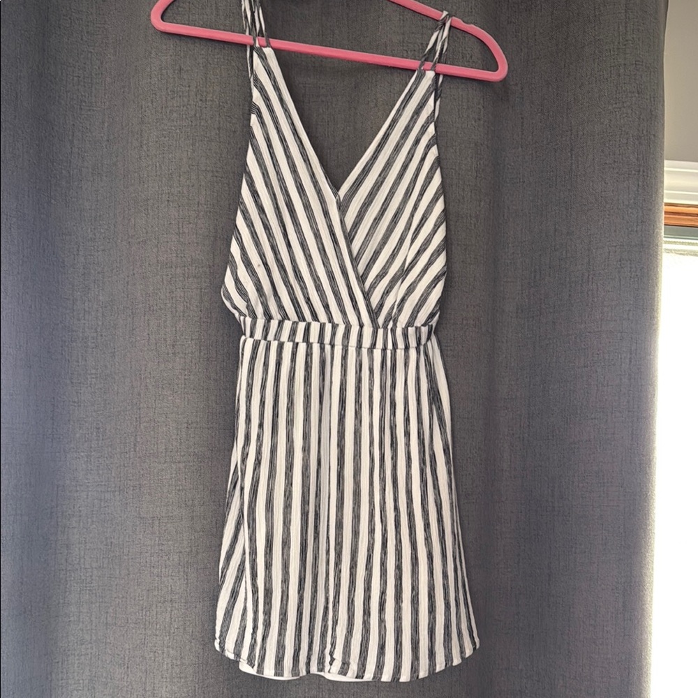 Lulu's Black and White Spaghetti Strap Sundress